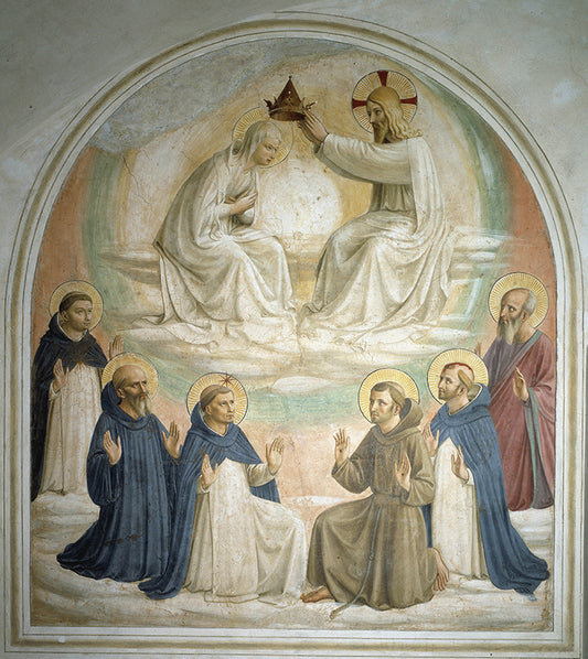 Coronation of the Virgin, with Saints Thomas, Benedict, Dominic, Francis, Peter the Martyr and Paul by Fra Angelico